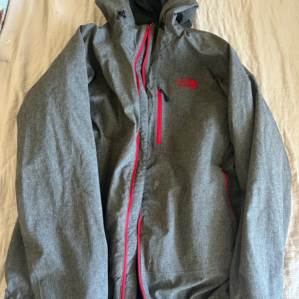 The North Face Men's Gray and Red Performance Jacket